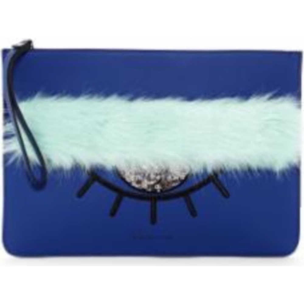 Kendall & Kylie Annie Leather and faux fur clutch